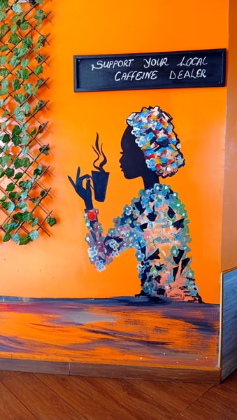 Artistic wall mural - Support Your Local Caffeine Dealer